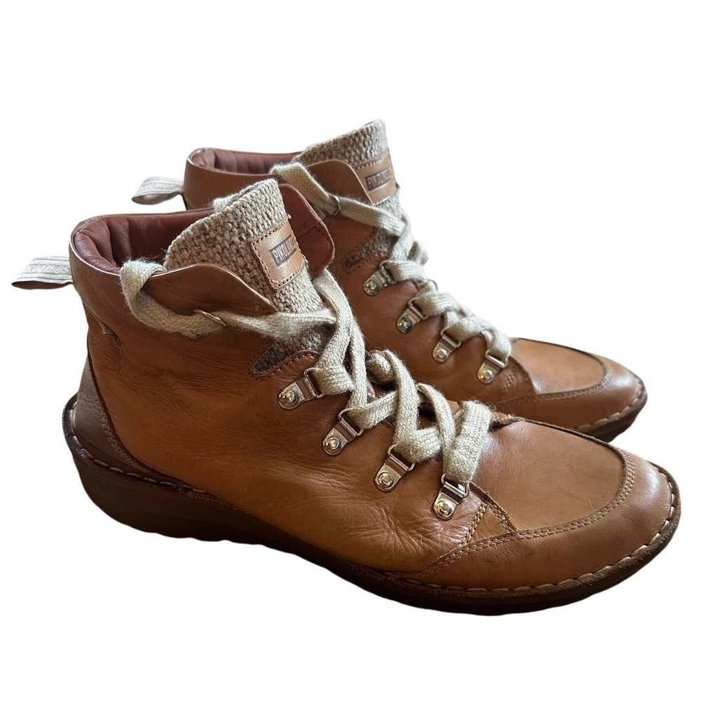 Pikolinos Tan Brown Leather Ankle Boots Women's 40